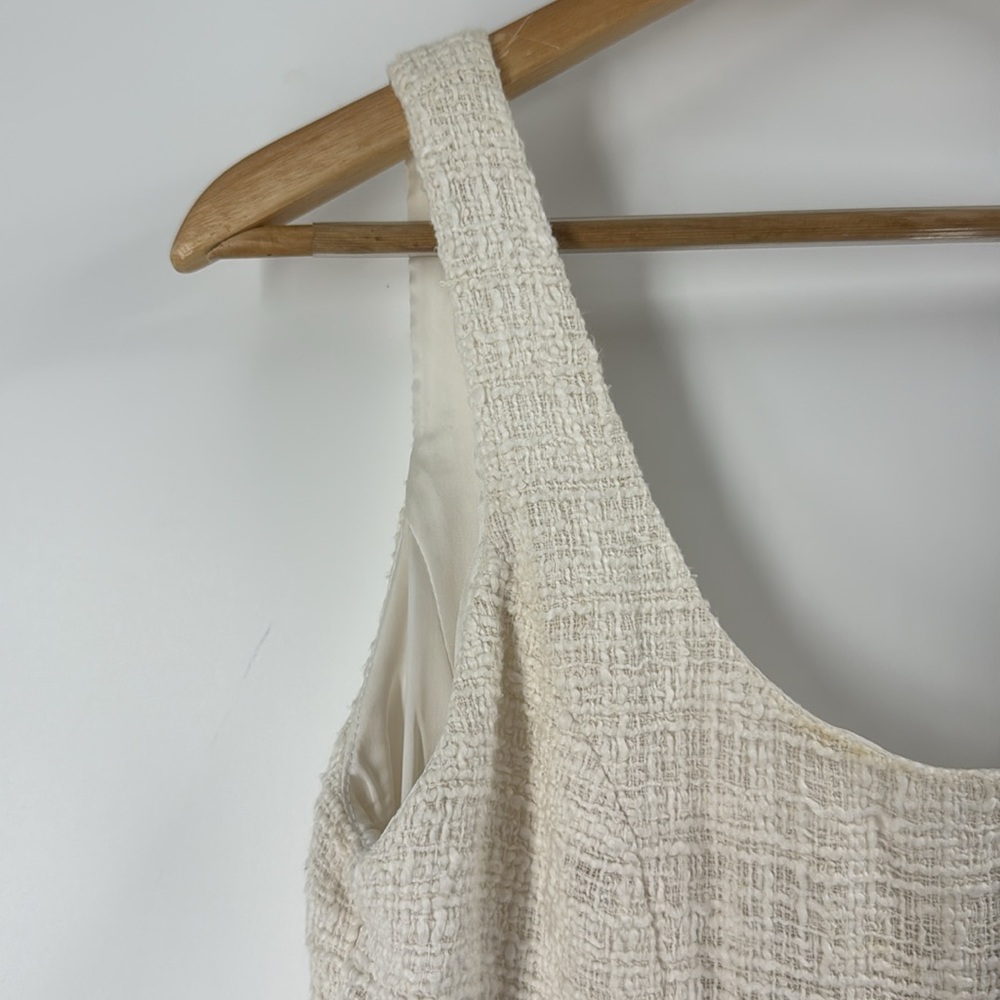 Boston Proper cream tweed boucle knit sheath dress classic - Picture 5 of 16